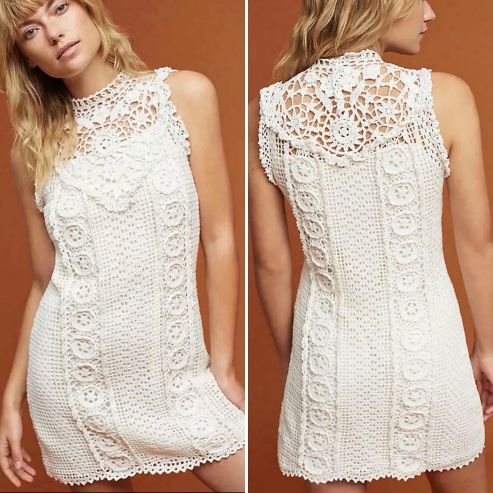 Anthropologie Corey Lynn Calter Unlined Crochet Shift
Dress M Tags Attached